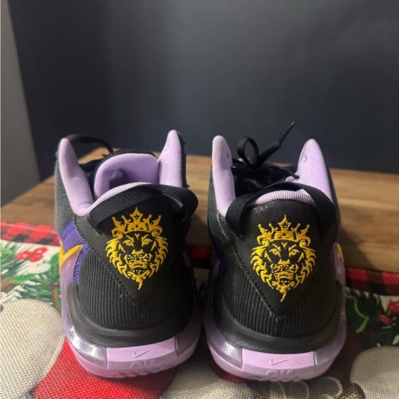 Nike Black and Purple Shoes with Yellow Swoosh - Picture 2 of 4